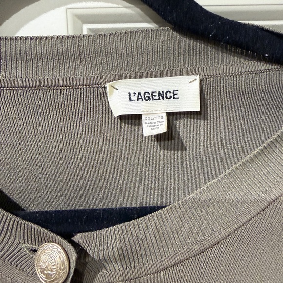 L'AGENCE Olive Cardigan with Gold Buttons - Picture 4 of 4